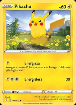Pikachu card in Italian