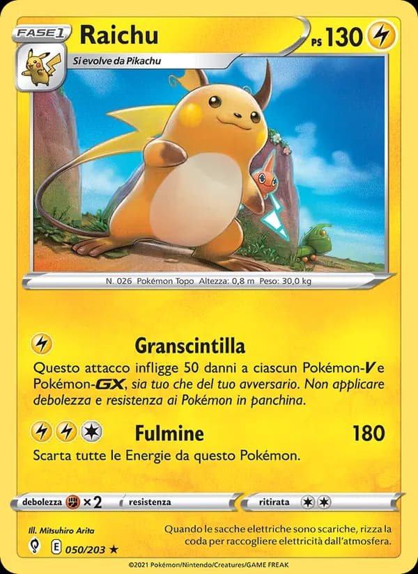 Raichu card in Italian