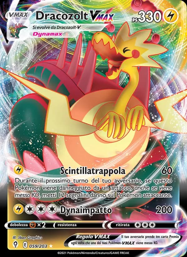Dracozolt VMAX card in Italian
