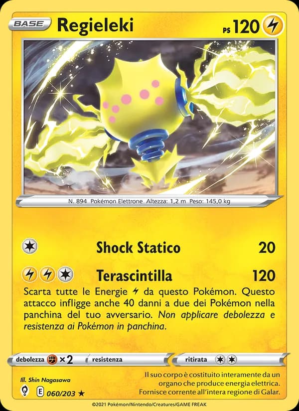 Regieleki card in Italian