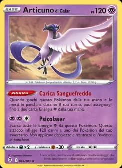 Articuno di Galar card in Italian