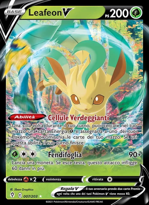 Leafeon V card in Italian