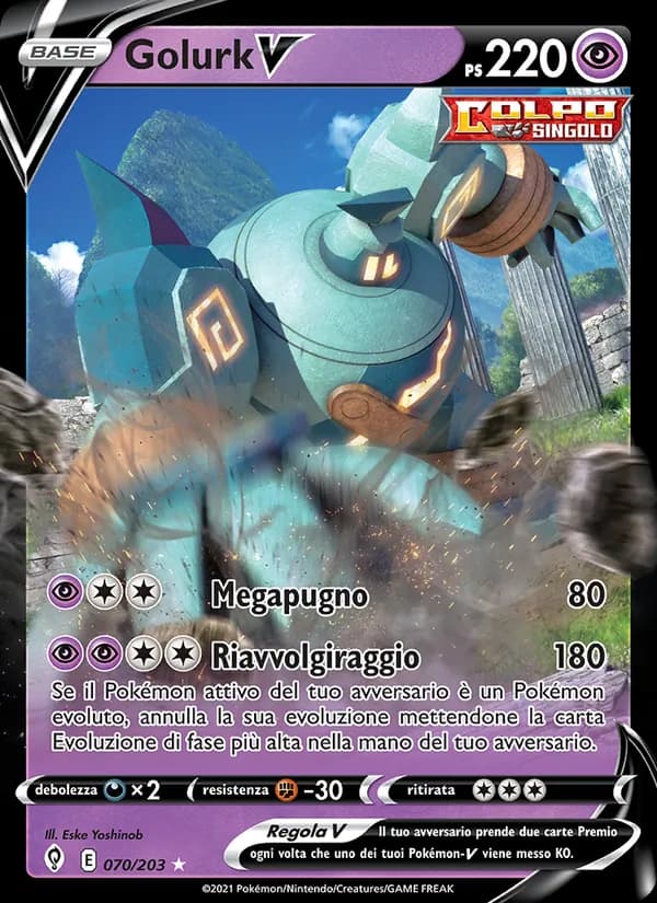 Golurk V card in Italian