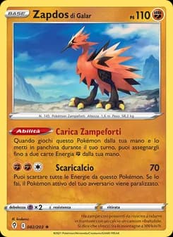 Zapdos di Galar card in Italian