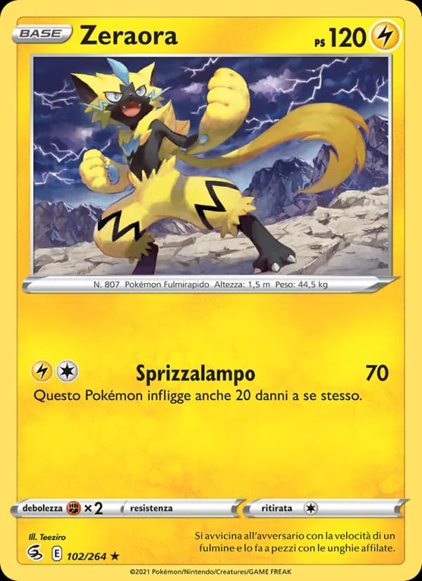 Zeraora card in Italian