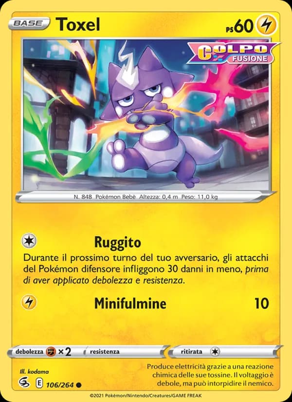 Toxel card in Italian