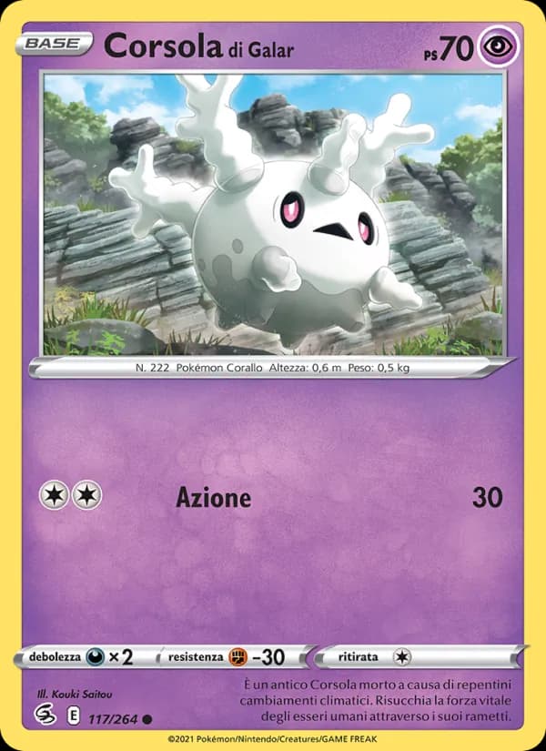 Corsola di Galar card in Italian