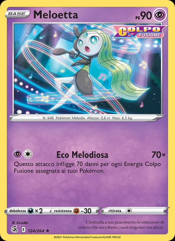 Meloetta card in Italian