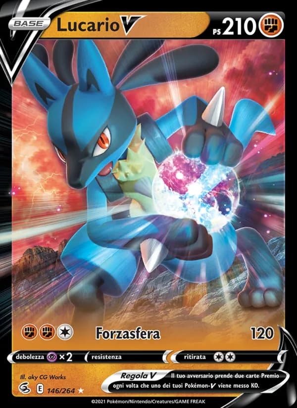Lucario V card in Italian