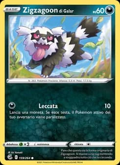 Zigzagoon di Galar card in Italian