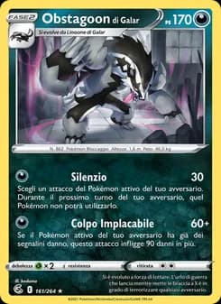 Obstagoon di Galar card in Italian