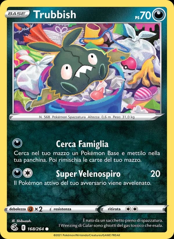 Trubbish card in Italian