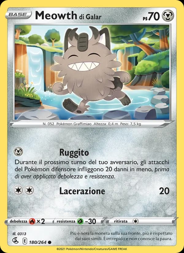 Meowth di Galar card in Italian