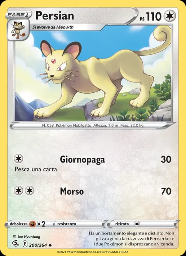Persian card in Italian