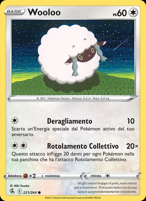 Wooloo card in Italian