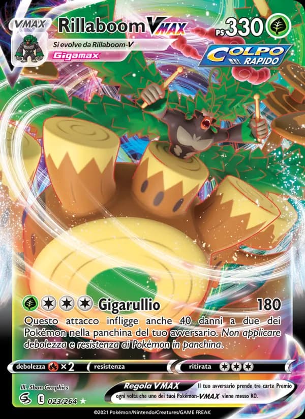 Rillaboom VMAX card in Italian