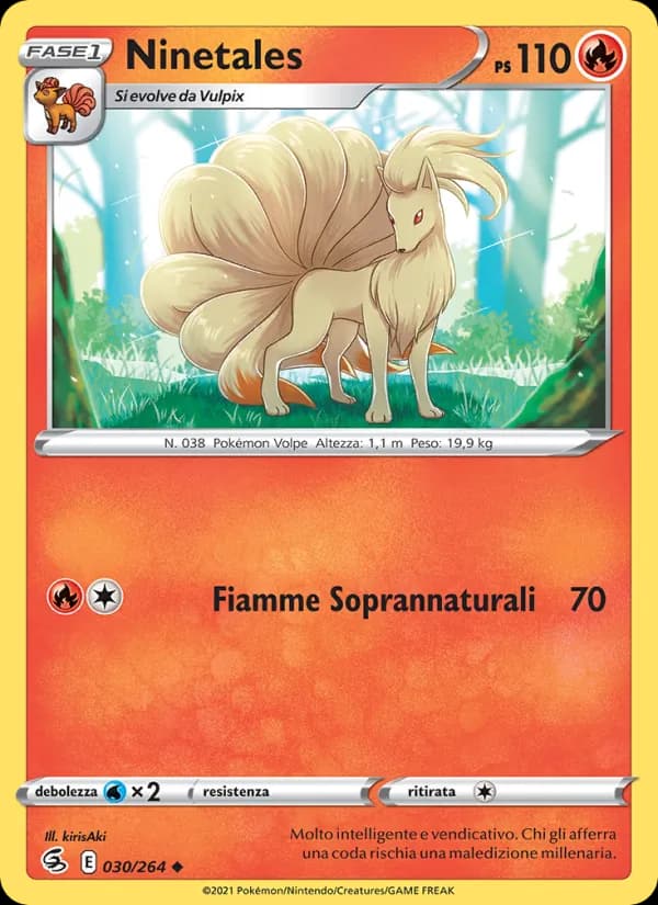 Ninetales card in Italian