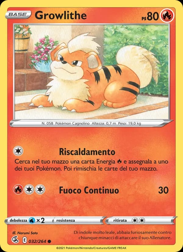 Growlithe card in Italian