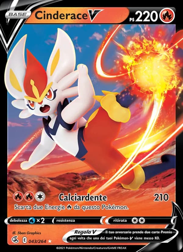 Cinderace V card in Italian