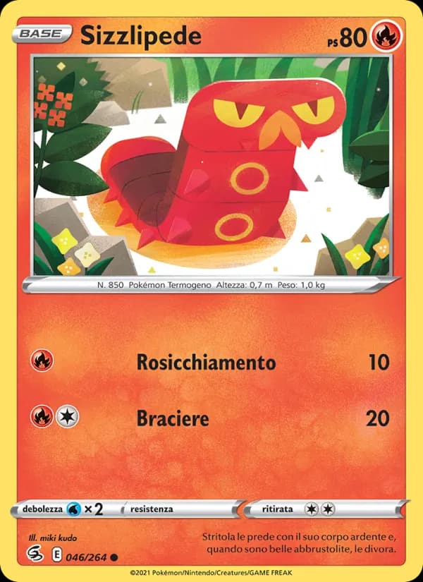 Sizzlipede card in Italian