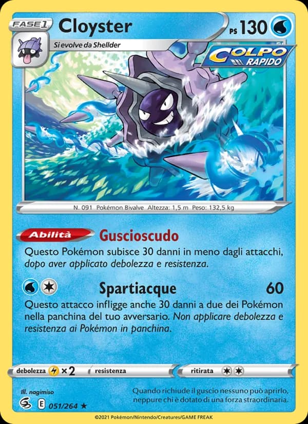 Cloyster card in Italian