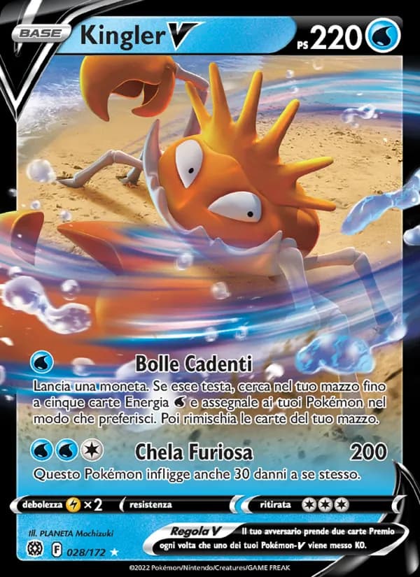 Kingler V card in Italian