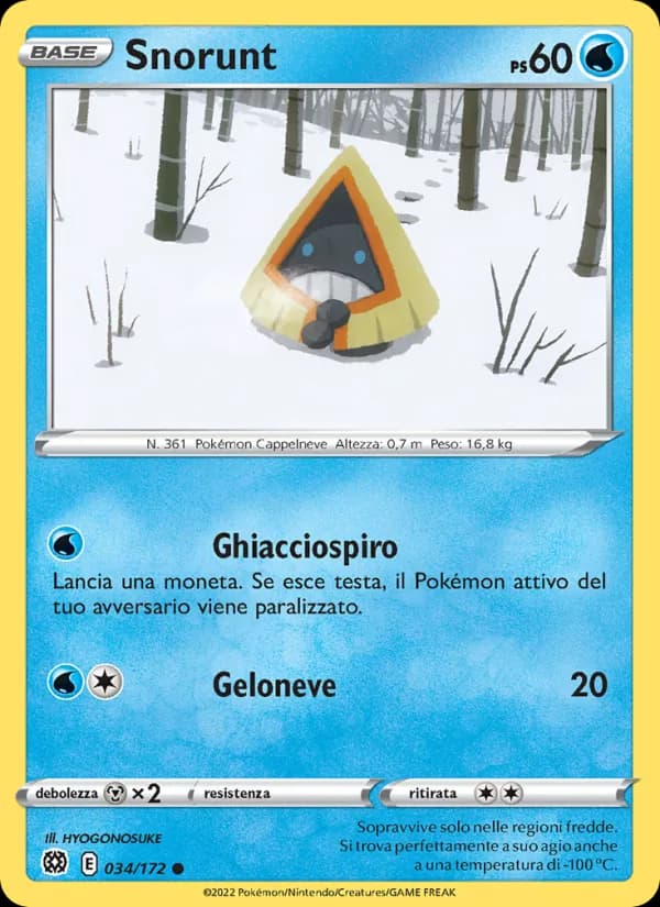 Snorunt card in Italian