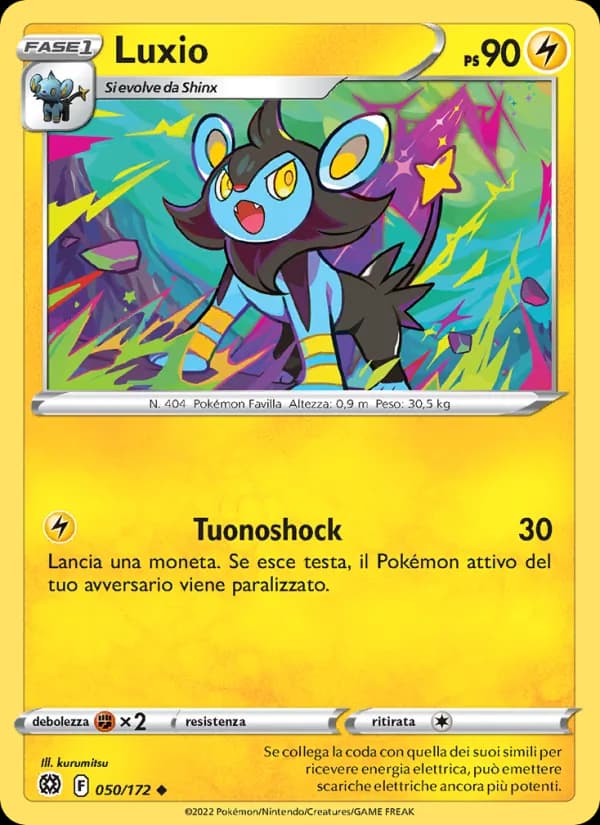 Luxio card in Italian