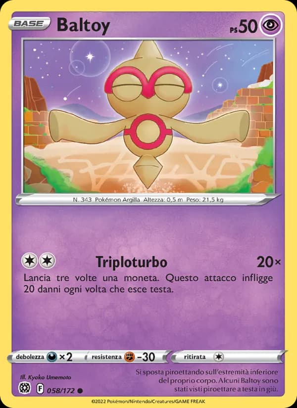 Baltoy card in Italian