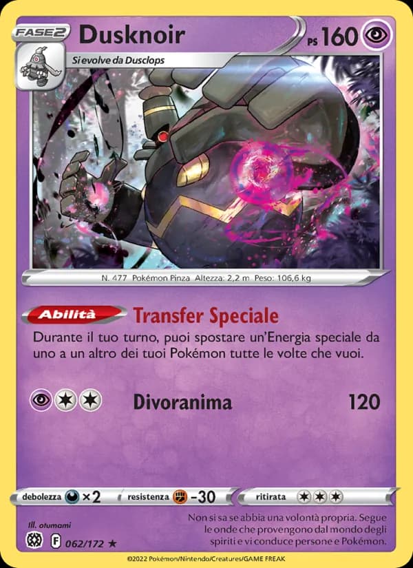 Dusknoir card in Italian