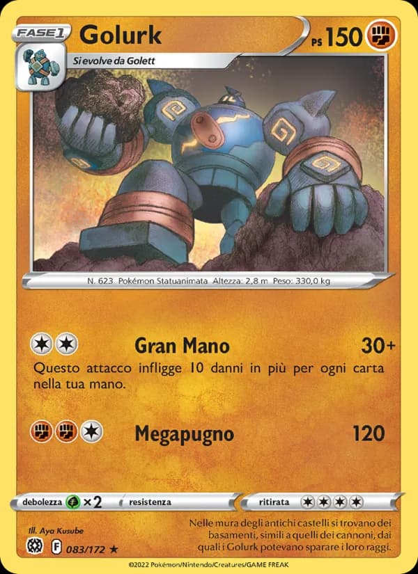 Golurk card in Italian