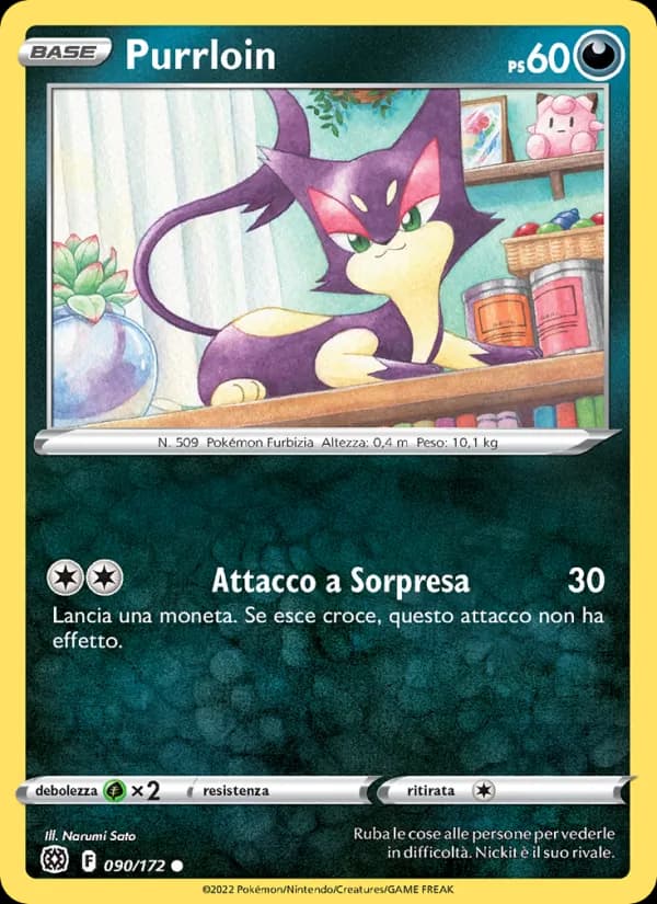 Purrloin card in Italian