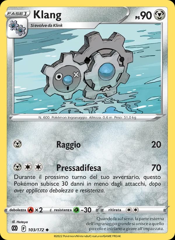 Klang card in Italian