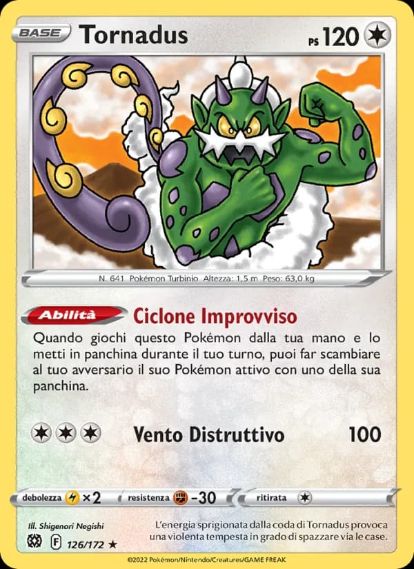 Tornadus card in Italian