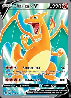Charizard V card in Italian