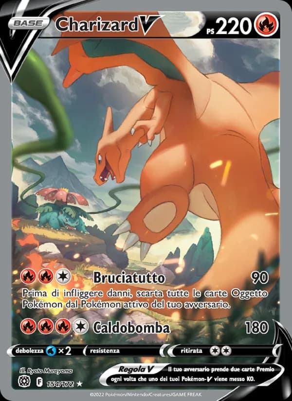 Charizard V card in Italian