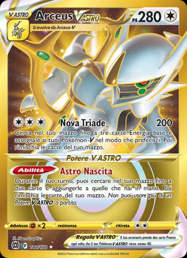 Arceus V ASTRO card in Italian