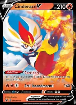 Cinderace V card in Italian