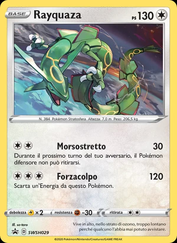 Rayquaza card in Italian