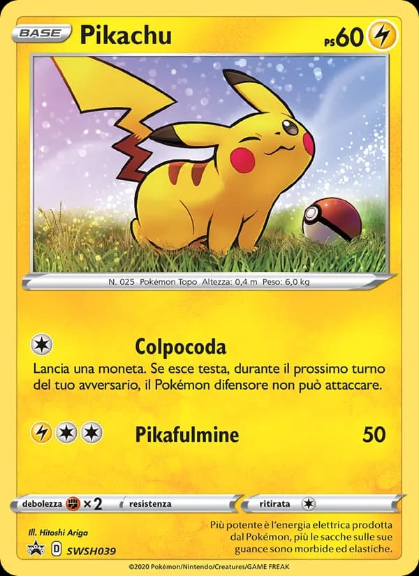 Pikachu card in Italian