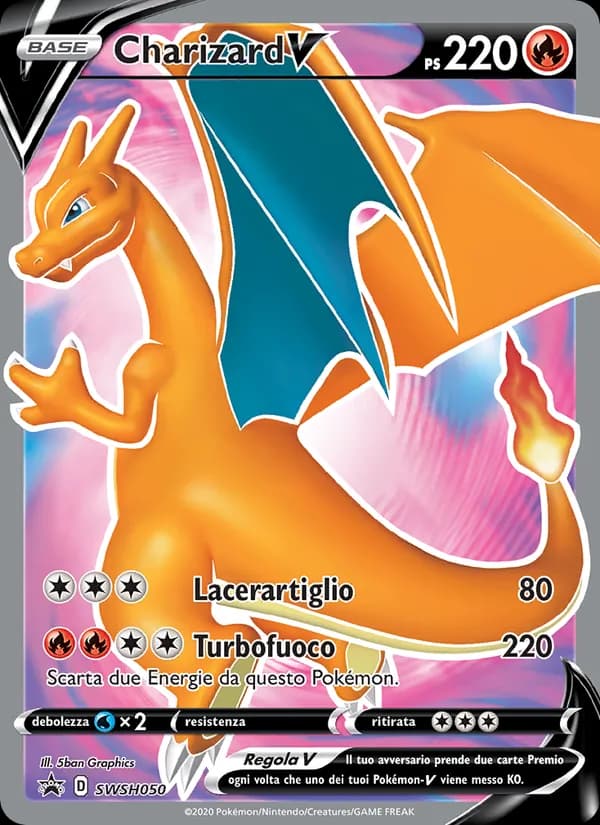 Charizard V card in Italian