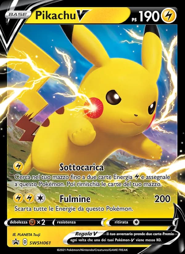 Pikachu V card in Italian