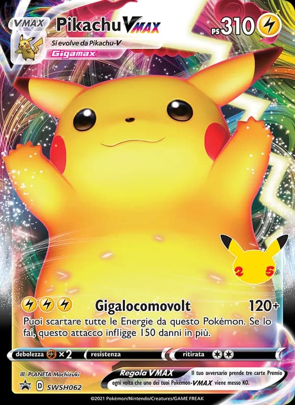 Pikachu VMAX card in Italian