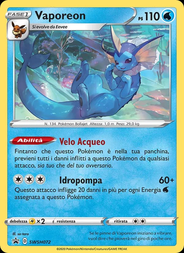 Vaporeon card in Italian