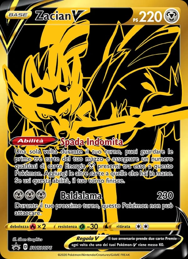Zacian V card in Italian