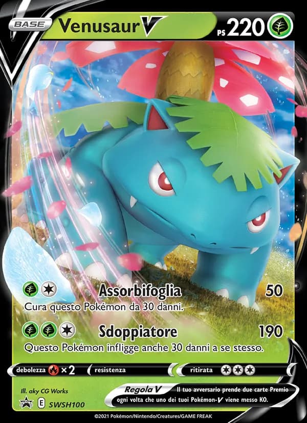 Venusaur V card in Italian