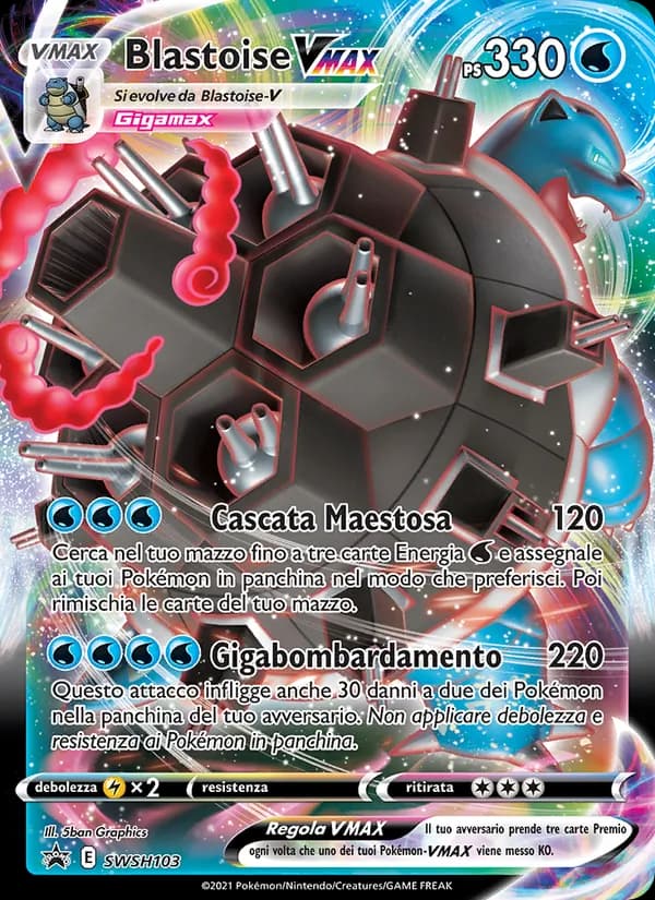 Blastoise VMAX card in Italian