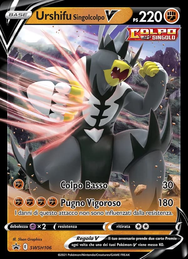 Urshifu Singolcolpo V card in Italian