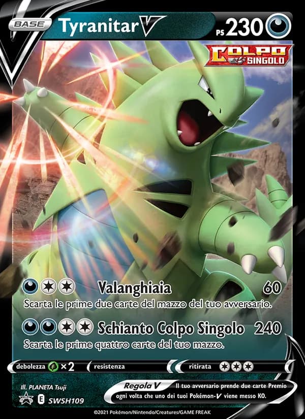 Tyranitar V card in Italian