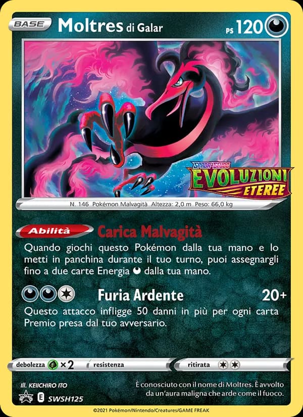 Moltres di Galar card in Italian